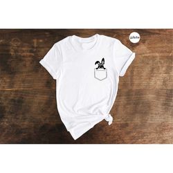 pocket bunny peek a boo shirt, funny bunny shirt, rabbit easter gift, rabbit peeking bunny face, cute bunny shirt