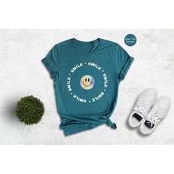 smiley face shirt, cute teacher shirt, funny smiley t-shirt, colorful face shirt, happy smiley face gift