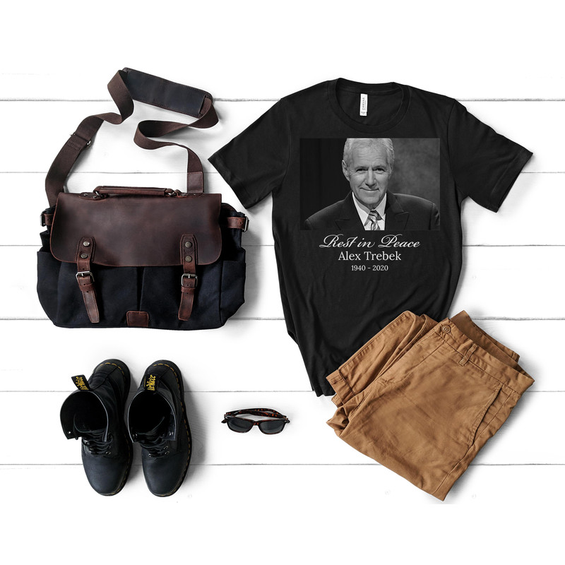 Alex Trebek Shirt,Alex Trebek Tshirt,Norm Macdonald Rip Shirt,Game Shows Tshirt,alex trebek jeopardy first episode T-Shirt.png