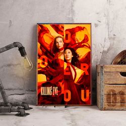 killing eve poster, movie poster, movie home decor, movie wall art, killing eve wall art