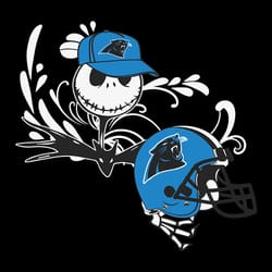 jack skellington carolina panthers nfl svg, silhouette svg fies
