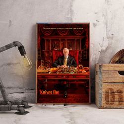 knives out poster, knives out wall art, movie home decor, movie wall art, movie poster, movie decoration