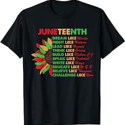 sunflower juneteenth dream like leaders black men women kids t-shirt