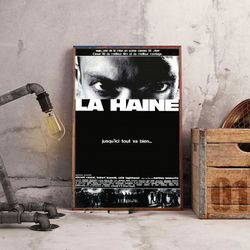 la haine poster, la haine wall art, movie home decor, movie wall art, movie poster, movie decoration