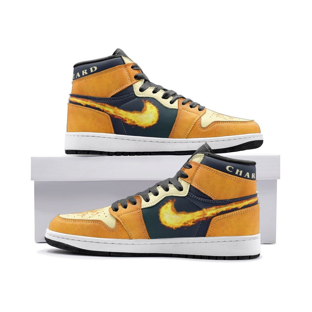 Charizard Flame Pokemon JD1 Shoes, Charizard Flame Pokemon Jordan 1 Shoes, Pokemon Sneakers, Charizard Flame Shoes