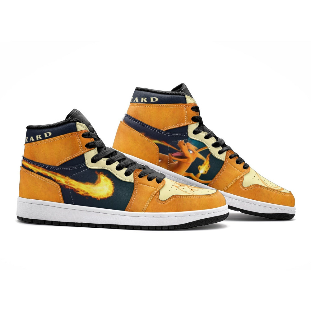 Charizard Flame Pokemon JD1 Shoes, Charizard Flame Pokemon Jordan 1 Shoes, Pokemon Sneakers, Charizard Flame Shoes