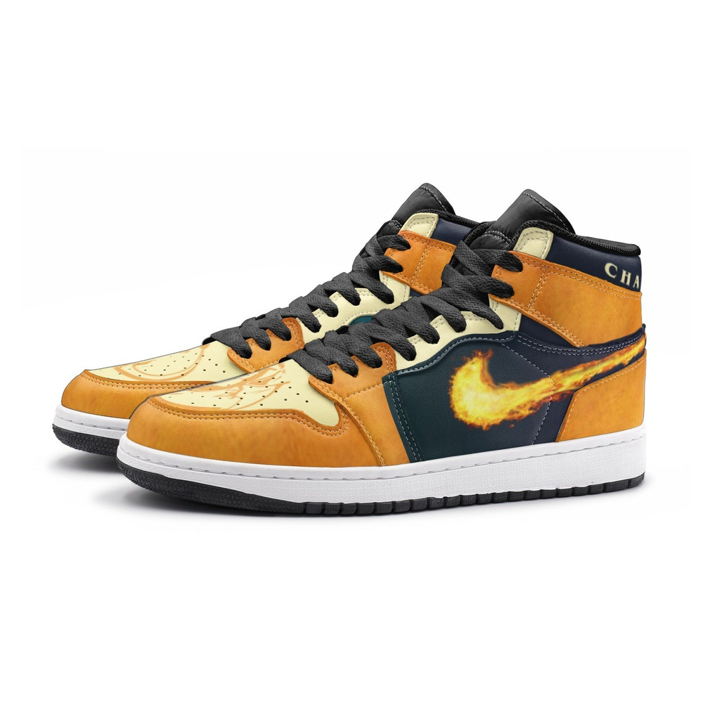 Charizard Flame Pokemon JD1 Shoes, Charizard Flame Pokemon Jordan 1 Shoes, Pokemon Sneakers, Charizard Flame Shoes