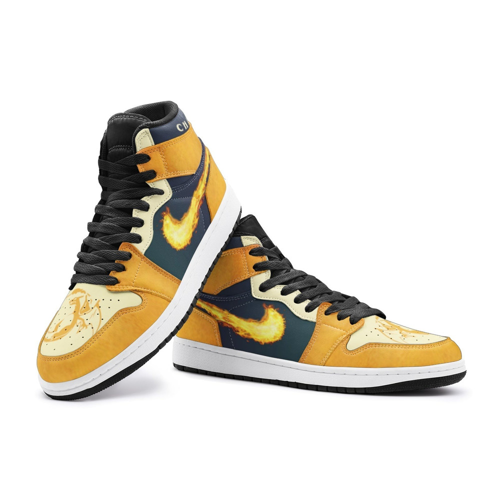 Charizard Flame Pokemon JD1 Shoes, Charizard Flame Pokemon Jordan 1 Shoes, Pokemon Sneakers, Charizard Flame Shoes