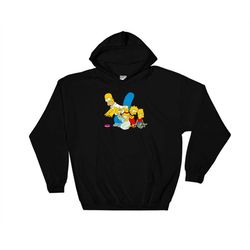 the simpsons family donut cartoon hoodie sweatshirt hoody long sleeve s-m-l-xl-xxl-3xl-4xl-5xl adult oversized men women