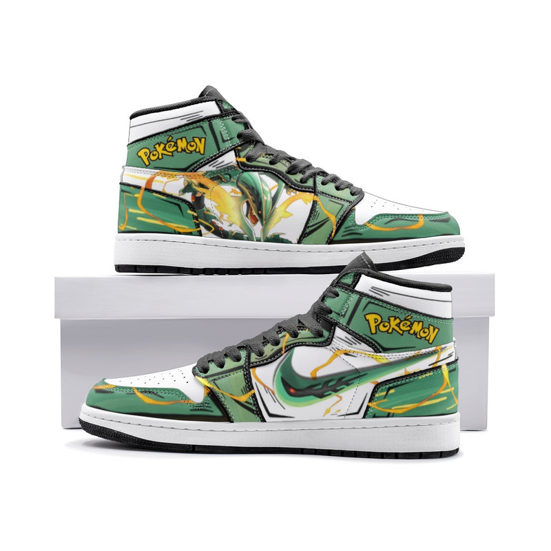 Rayquaza Pokemon JD1 Shoes, Rayquaza Pokemon Jordan 1 Shoes, Pokemon Sneakers, Rayquaza Shoes