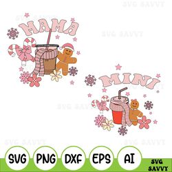 matching svg, digital download, sublimation christmas svg, mama svg, mini svg, iced coffee svg, cocoa svg, retro svg,