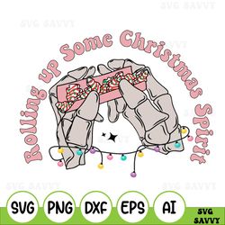 rolling up some christmas spirisvg, christmas cake svg, funny christmas svg, winter svg, christmas tree cake, christmas