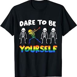 "dare to be yourself " cute lgbt pride month t-shirt