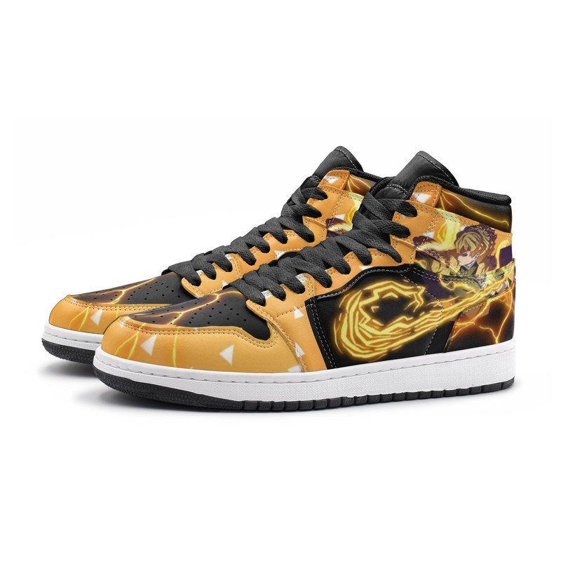 Zenitsu Thunder Breathing Demon Slayer JD1 Shoes, Zenitsu Thunder Breathing Jordan 1 Shoes, Demon Slayer Shoes