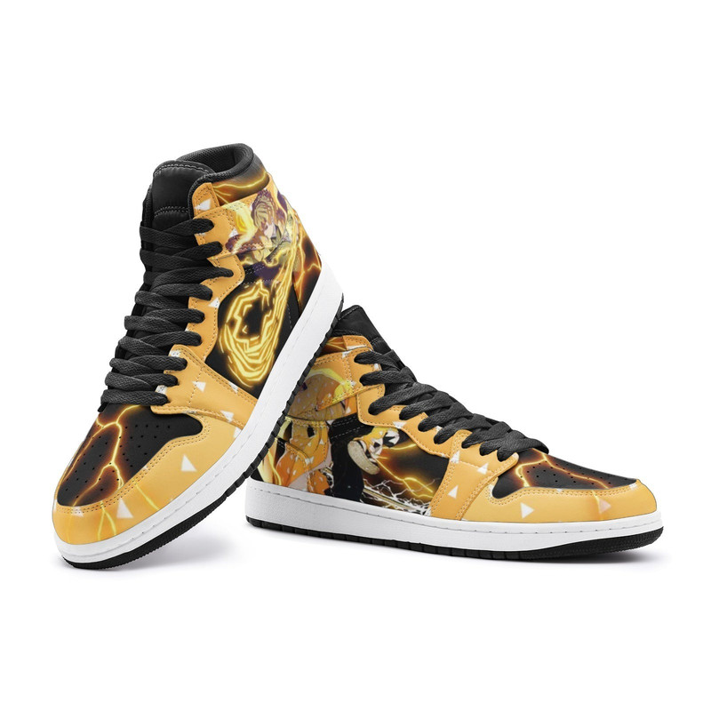 Zenitsu Thunder Breathing Demon Slayer JD1 Shoes, Zenitsu Thunder Breathing Jordan 1 Shoes, Demon Slayer Shoes