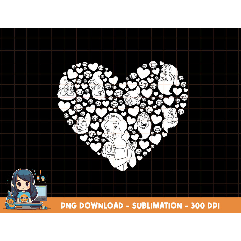 Disney Snow White and the Seven Dwarfs Heart png, sublimation, digital print.jpg