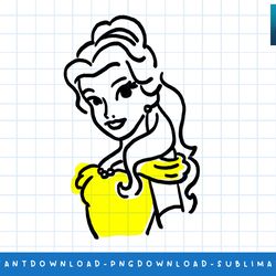 amazon essentials disney princess belle linework portrait png, sublimate, digital print