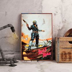 mad max poster, movie poster, movie home decor, movie decoration, mad max wall art, movie wall art