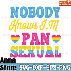 nobody know i'm pansexual lgbtq design svg,lgbt day svg,lesbian svg , gay svg, bisexual svg, transgender svg, queer svg