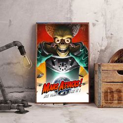 mars attacks poster, mars attacks wall art, movie poster, movie decoration, movie home decor, movie wall art