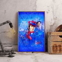 mary poppins wall art, mary poppins poster, movie home decor, movie decoration, movie poster, movie wall art
