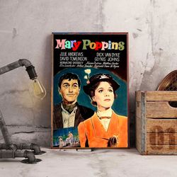 mary poppins wall art, mary poppins poster, movie poster, movie decoration, movie home decor, movie wall art