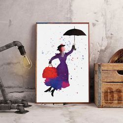 movie poster, mary poppins poster, mary poppins wall art, movie home decor, movie decoration, movie wall art