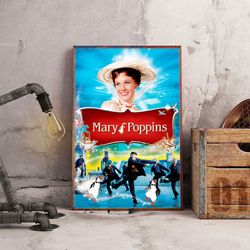 movie poster, mary poppins wall art, movie home decor, movie decoration, mary poppins poster, movie wall art