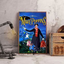 movie home decor, mary poppins wall art, movie poster, movie decoration, mary poppins poster, movie wall art