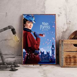 movie home decor, mary poppins poster, movie poster, movie decoration, mary poppins wall art, movie wall art