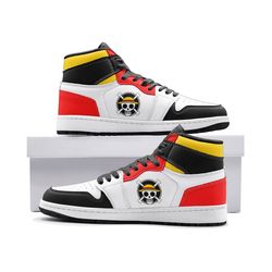 monkey d. luffy one piece jd1 shoes, monkey d. luffy one piece jordan 1 shoes, one piece shoes, monkey d. luffy sneaker