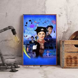 movie decoration, mary poppins poster, mary poppins wall art, movie poster, movie home decor, movie wall art