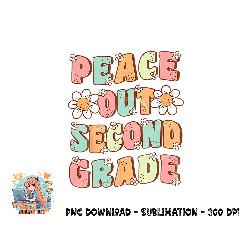 Peace Out Second Grade Cute Groovy Last Day of 2nd Grade png, digital download.pngPeace Out Second Grade Cute Groovy Last Day of 2nd Grade png, digital download