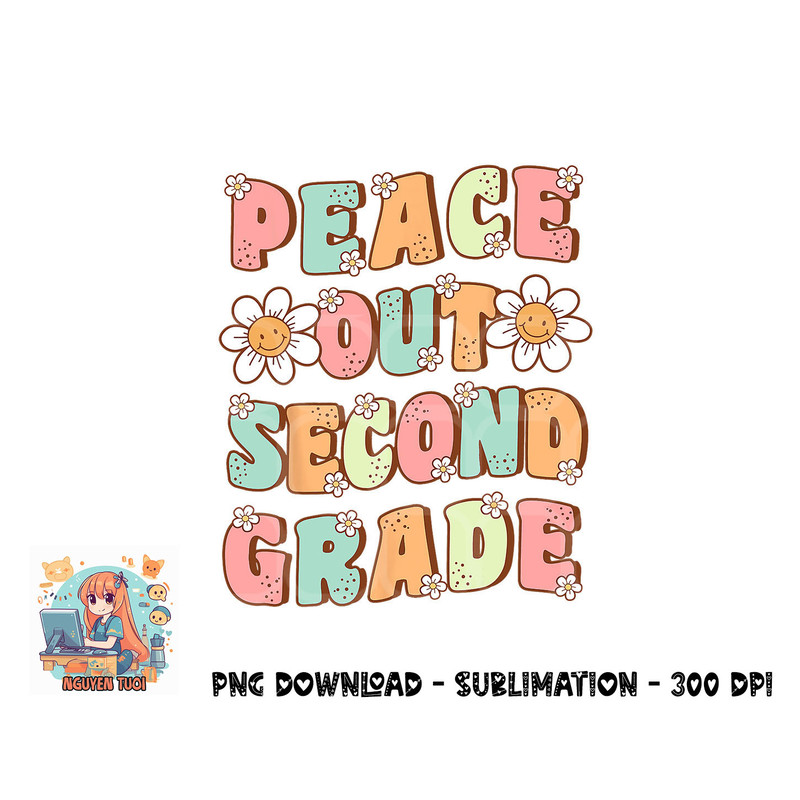 Peace Out Second Grade Cute Groovy Last Day of 2nd Grade png, digital download.pngPeace Out Second Grade Cute Groovy Last Day of 2nd Grade png, digital download
