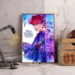 movie decoration, mary poppins poster, mary poppins wall art, movie home decor, movie wall art, movie poster