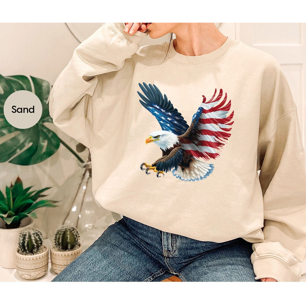 4th of July Crewneck Sweatshirt, Patriotic Hoodies and Sweaters, USA Flag Eagle Graphic Tees, American Hooded, Freedom Long Sleeve Tees - 1.jpg