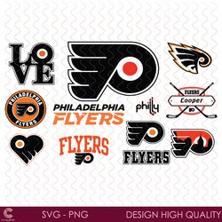 12 designs philadelphia flyers logo hockey team nhl team bundle svg, sport svg,