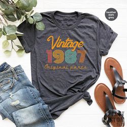 36th Birthday Shirt, Vintage T Shirt, Vintage 1987 Shirt, 35th Birthday Gift for Women, 35th Birthday Shirt Men, Retro S