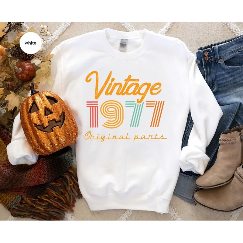 46th Birthday Hoodie, Vintage 1977 Sweatshirt, 46th Birthday Gift for Women, 46th Birthday Shirt Men, Retro Long Sleeve, Vintage Hoodie - 7.jpg
