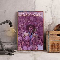 movie home decor, midnight cowboy poster, midnight cowboy wall art, movie poster, movie decoration, movie wall art