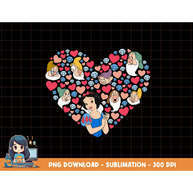 Disney Snow White and the Seven Dwarfs Heart Valentine s Day png, sublimation, digital print.jpg