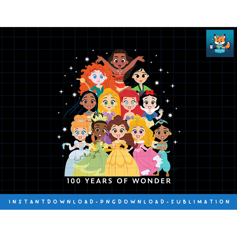 Disney 100 - 100 Years Of Wonder Princesses png, sublimate, digital print.jpg