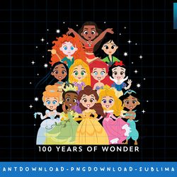 disney 100 - 100 years of wonder princesses png, sublimate, digital print