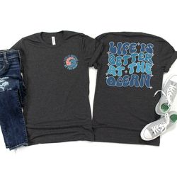 aesthetic ocean shirt, vacation outfit, groovy travel shirt, gift for her, trendy family trip shirts, ocean graphic tees