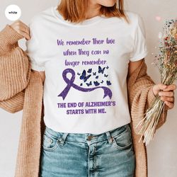 Alzheimer Crewneck Sweatshirt, Alzheimer Fighter T-Shirt, Alzheimers Awareness Shirt, Alzheimers Gifts, Alzheimer Diseas
