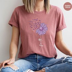 Alzheimer Fighter T-Shirt, Floral Alzheimers Shirt, Alzheimers Gifts, Alzheimer Disease Awareness Sweatshirt, Alzheimer