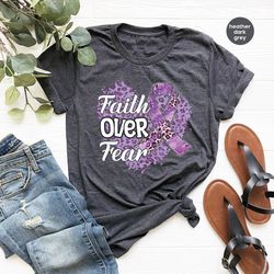 Alzheimer Shirt, Faith Over Fear Crewneck Sweatshirt, Alzheimers Awareness Month T-Shirt, Alzheimer Fighter Shirt, Alzhe