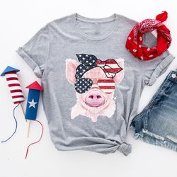America Shirt, Funny 4th of July Shirt, Funny USA Shirt, Patriotic Shirt, Cute Pig Shirt, Memorial Day Shirt, Funny Amer
