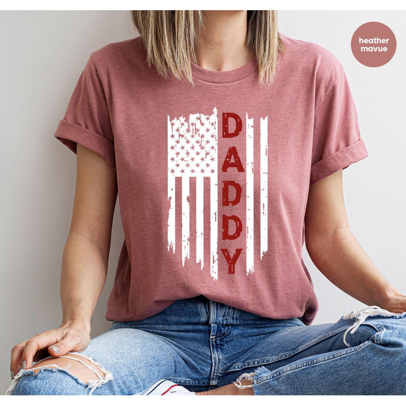 American Flag Shirt, Fathers Day Gifts, Patriotic Dad T-Shirt, Fathers Day Graphic Tees, 4th of July Shirt, Daddy Clothing, Gift from Wife - 1.jpg