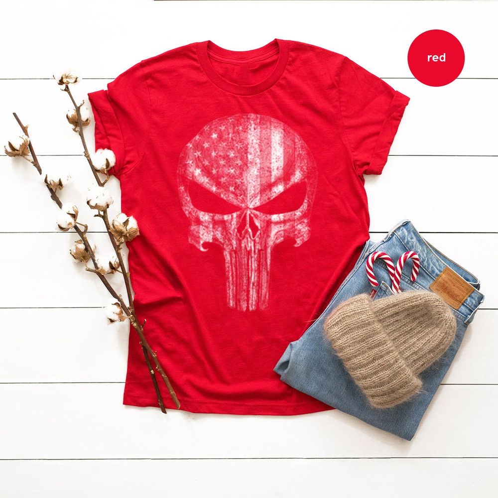 American Flag Skull Shirt, USA Flag T Shirt, Patriotic Shirt, 4th Of July Shirt, Military Veteran Shirt, Usa Army TShirt, Fourth of July Tee - 5.jpg